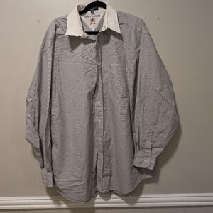 Vintage Tommy Hilfiger Striped Blue and White Shirt  17 34-35